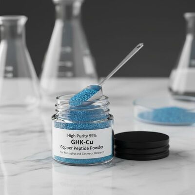 Σκόνη πεπτιδίου χαλκού GHK-Cu υψηλής καθαρότητας 99% για αντιγηραντική και καλλυντική έρευνα