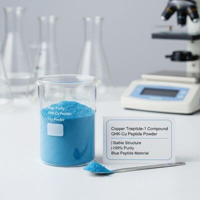 Υψηλής καθαρότητας GHK-Cu Πεπτίδιο σκόνη με σταθερή δομή για την παραγωγή κολλαγόνου.